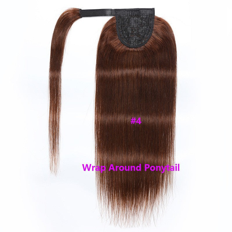 HUMAN HAIR Real Hair Wig velcro Ponytail WRAP PONYTAIL
