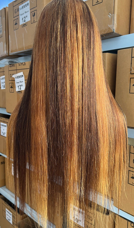 13*4 Straight Lace Frontal Wigs Highlight Real Hair