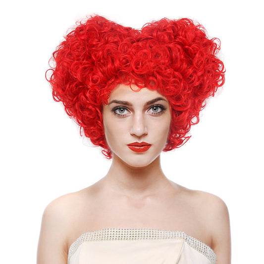 Alice in Wonderland Red Queen Hood Halloween Witch Wig