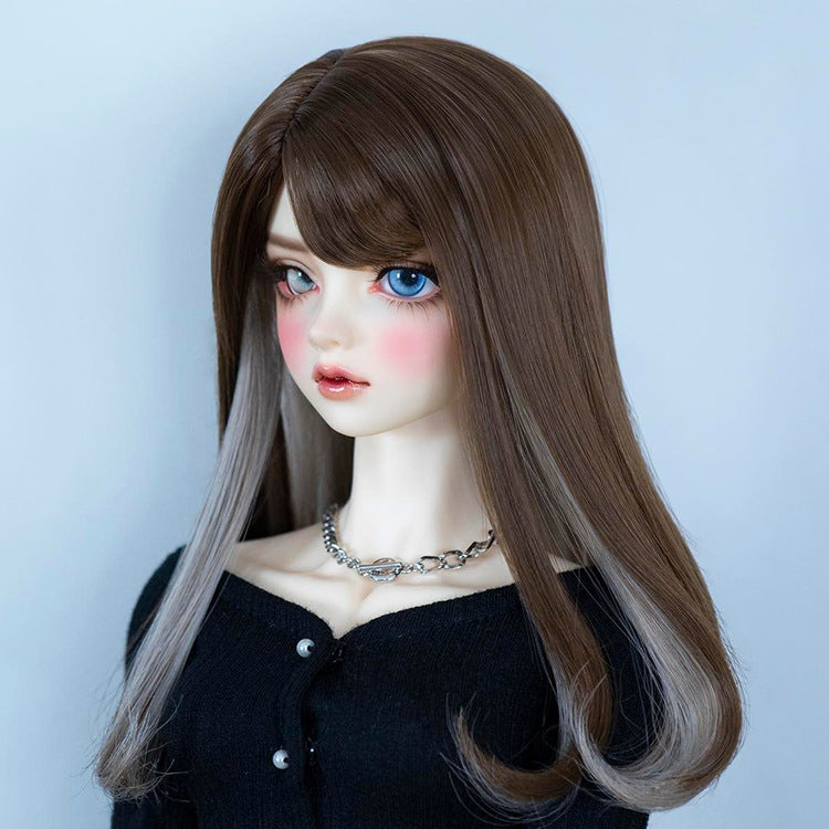 BJD wig factory wholesale six points small three points 3 points wig bjd milk soft silk 4 points doll wig long hair