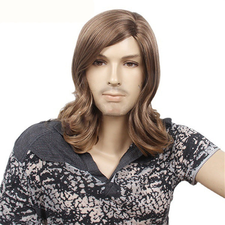 70s80s 70s men's retro cosplay wig black widow's peak Halloween wig export