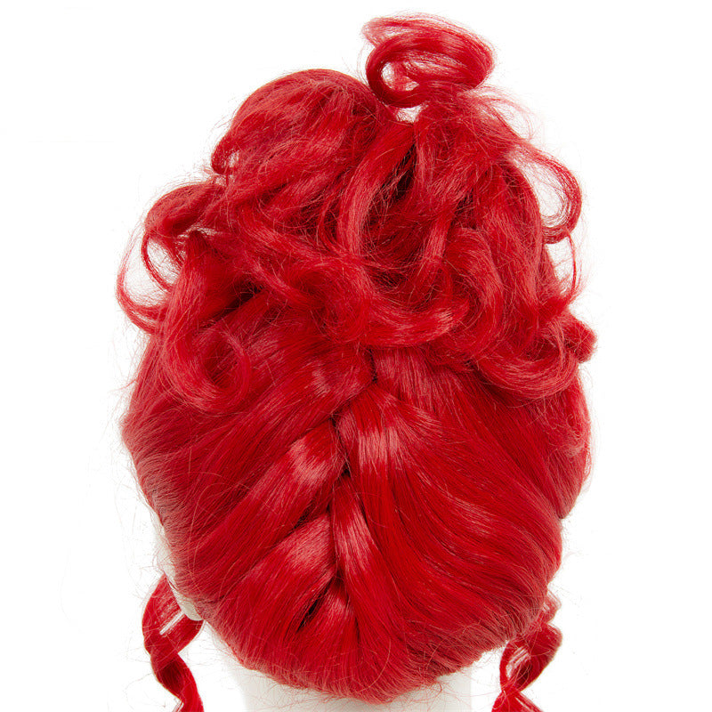 Halloween New Wig Red High Cap Retro High Temperature Hair Cos Chemical Fiber Wig
