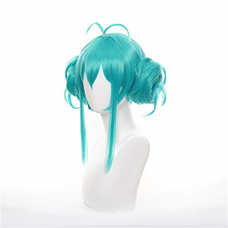 Cos Japanese Anime Cosplay Wig Headband Hair Bag Blue Green Miku Wig