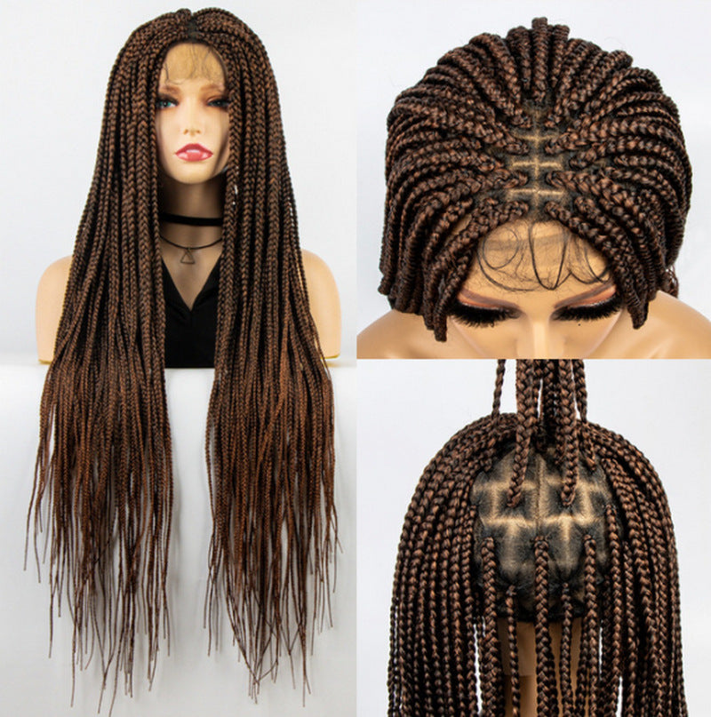 Lace Braid Chemical Fiber Head Covers Full Lace Long Braid Head Covers Wig