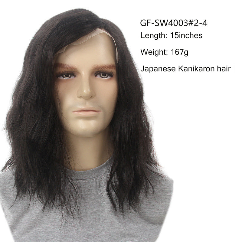 Wig Hand Hook Front Lace Black Simulation Human Hair Chemical Fiber Wig