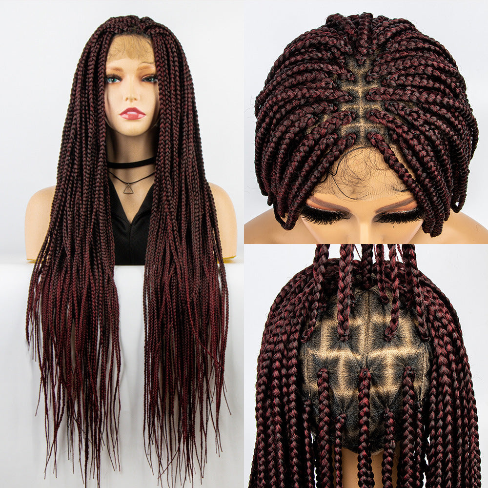 Lace Braid Chemical Fiber Head Covers Full Lace Long Braid Head Covers Wig