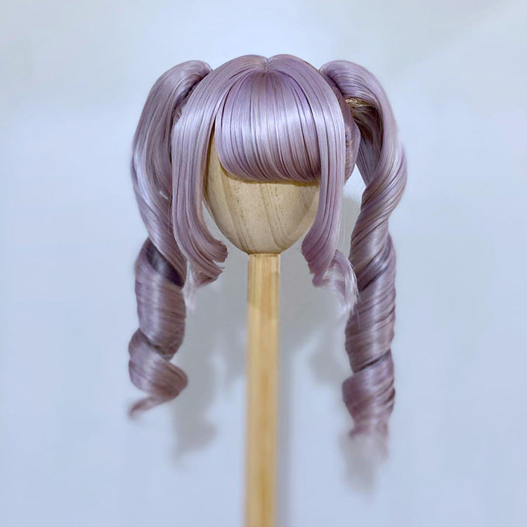 BJD wig double ponytail soft high temperature silk six points three points four points sewing double ponytail sd wig bjd doll 3 points