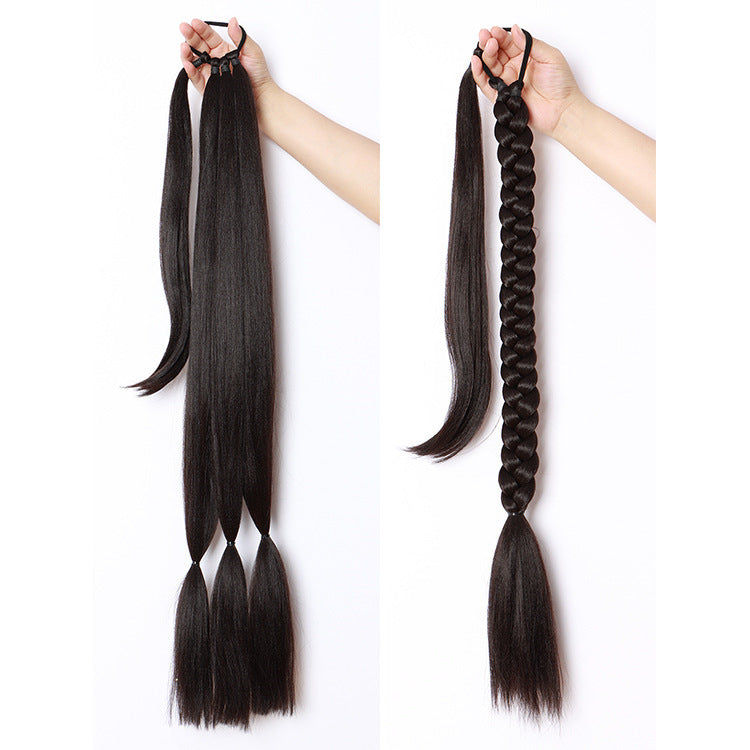 Export Trade Wig Ponytail Braided Style Wig Ponytail Extension Three-Strand Braid Export Trade Wig Ponytail Braided Hair Extension
