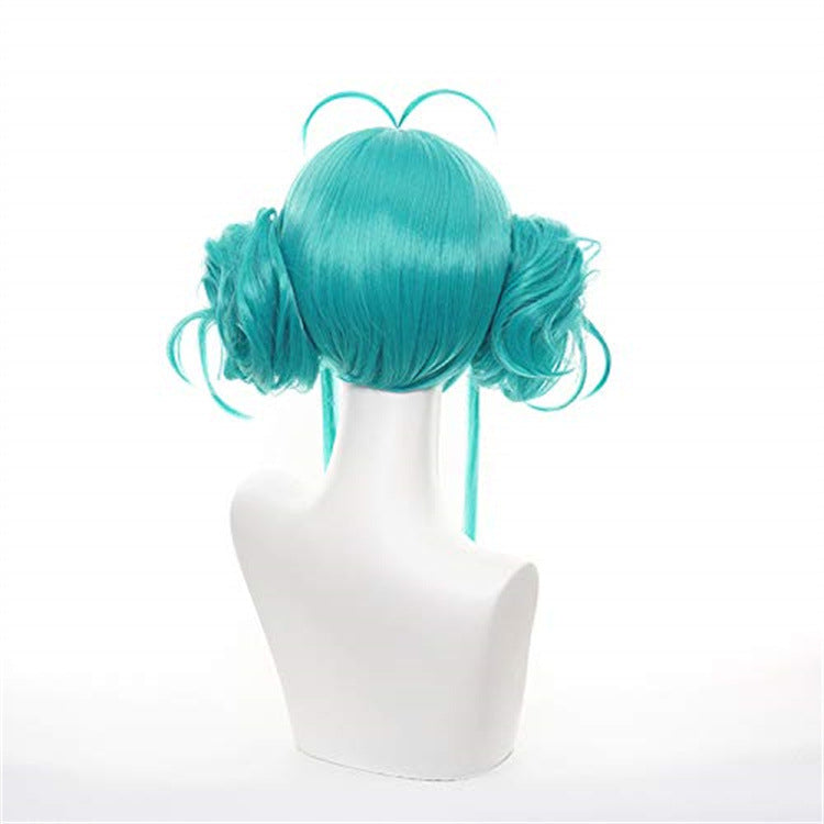 Cos Japanese Anime Cosplay Wig Headband Hair Bag Blue Green Miku Wig