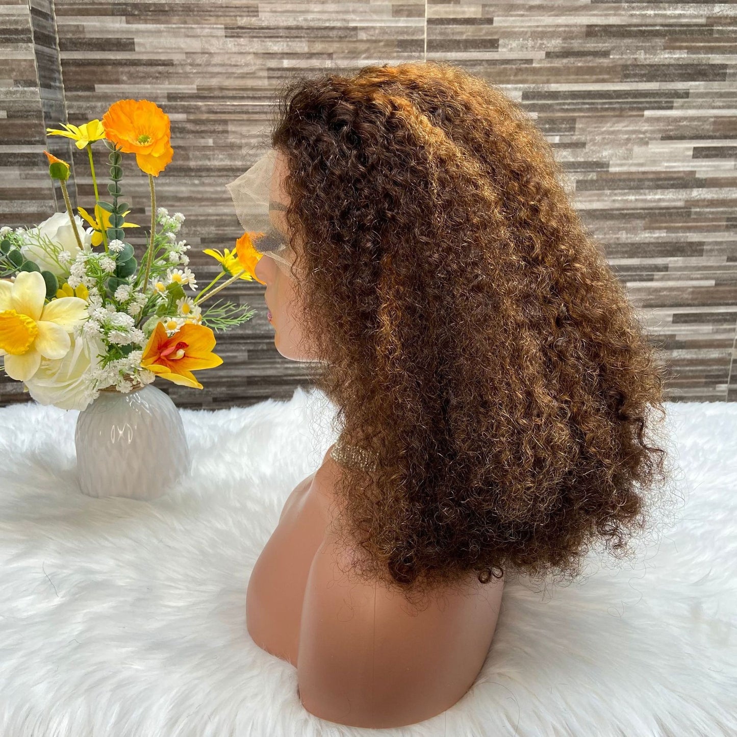 Human Hair Pixie Curly Wigs 250% Real Hair Head Set 13x4 Front Lace Wig