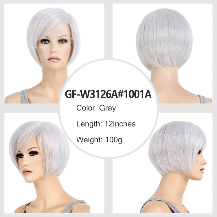 Mom's high-end wig pixie wig, brown Kanikaron short curly wig