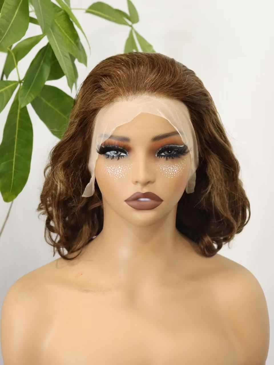 Wigs 13*4 Lace Loose bob Wig 100%human Hair Real Hair Hair