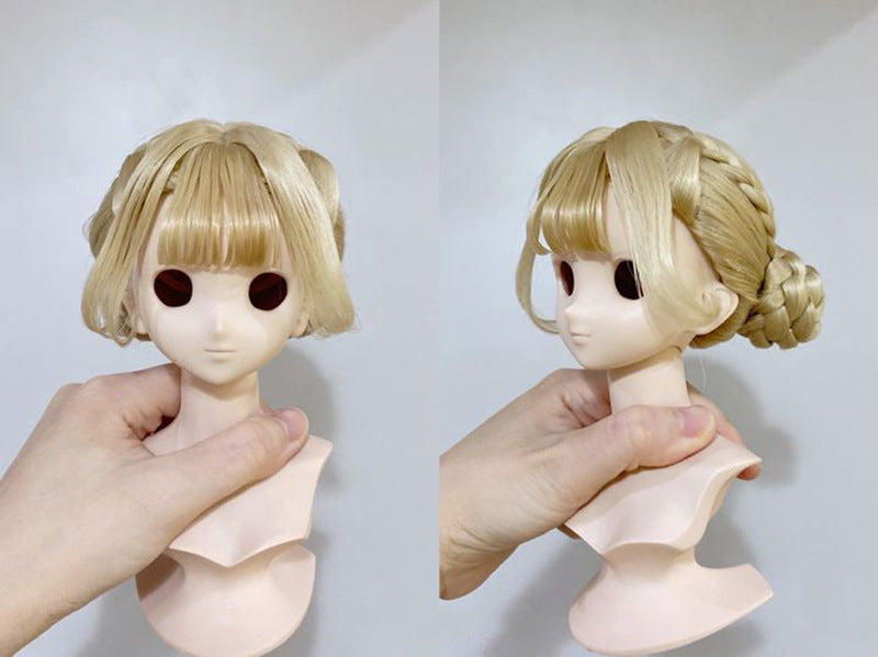 BJD wig braid double ponytail shape milk soft silk 3 points 4 points 6 points doll SD wig set factory wholesale