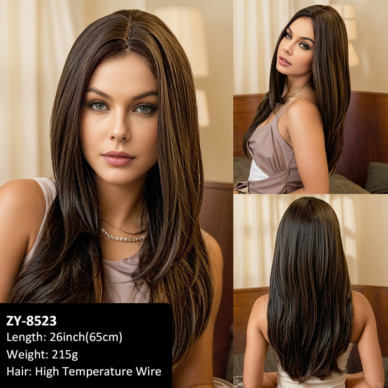 Hot Sale Wig Eight Bangs Full Hair Natural Simulation High Temperature Wire High Level