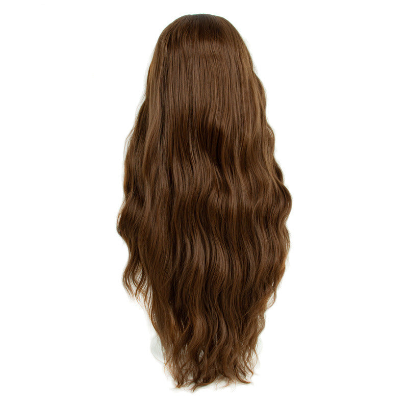 13x3 HD Lace Wig Free-parting Brown 80cm Long Curly Hair Female Front Lace Wig