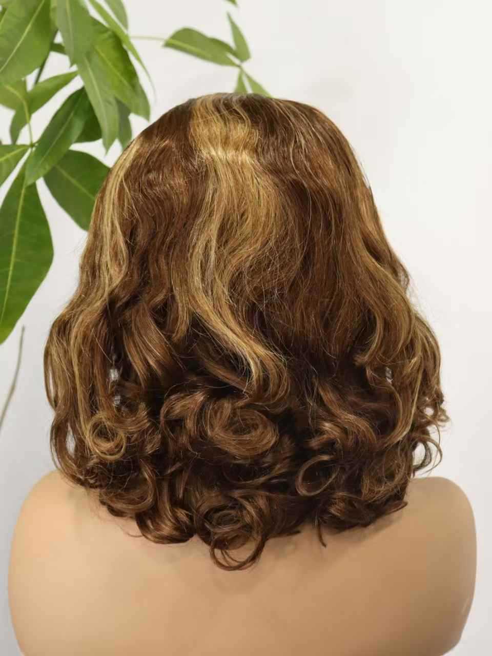 Wigs 13*4 Lace Loose bob Wig 100%human Hair Real Hair Hair