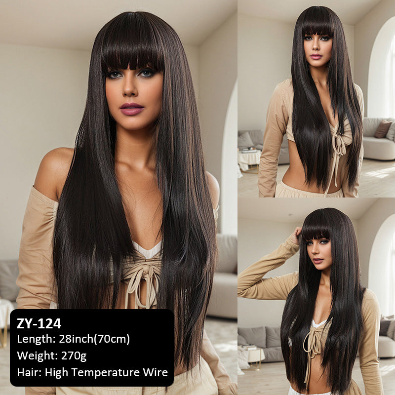Wig Eight Bangs Big Wave Slightly Curled Comfortable Breathable Anchor Wig