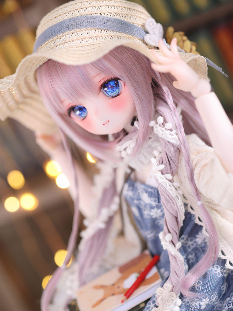 Bjd Styling Wigs Can Be Made Burlap Soft High Temperature Silk Four Part pink Comic Bangs Long Straight Wig