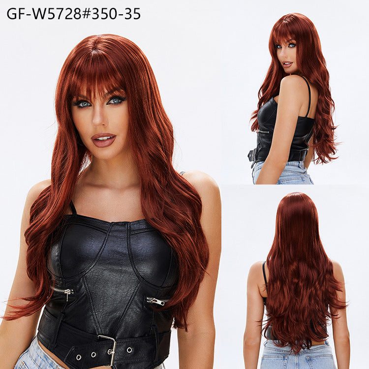 White-gold wig long hair summer women's straight long hair ash blonde wig