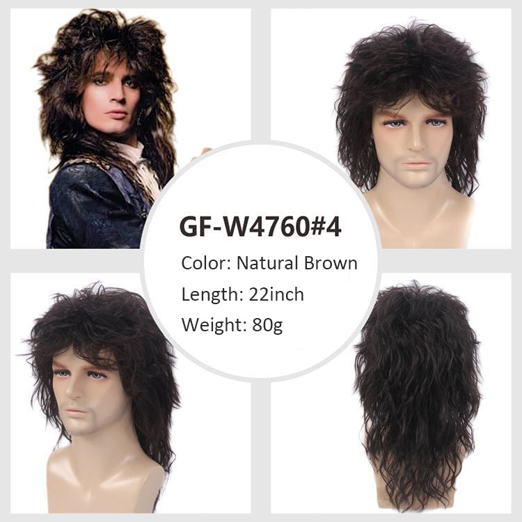 7080s Brian May Rocker Mullet Wig