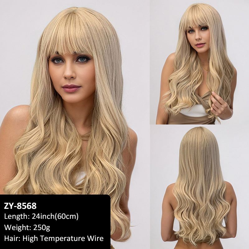 Hot Sale Wig Eight Bangs Full Hair Natural Simulation High Temperature Wire High Level