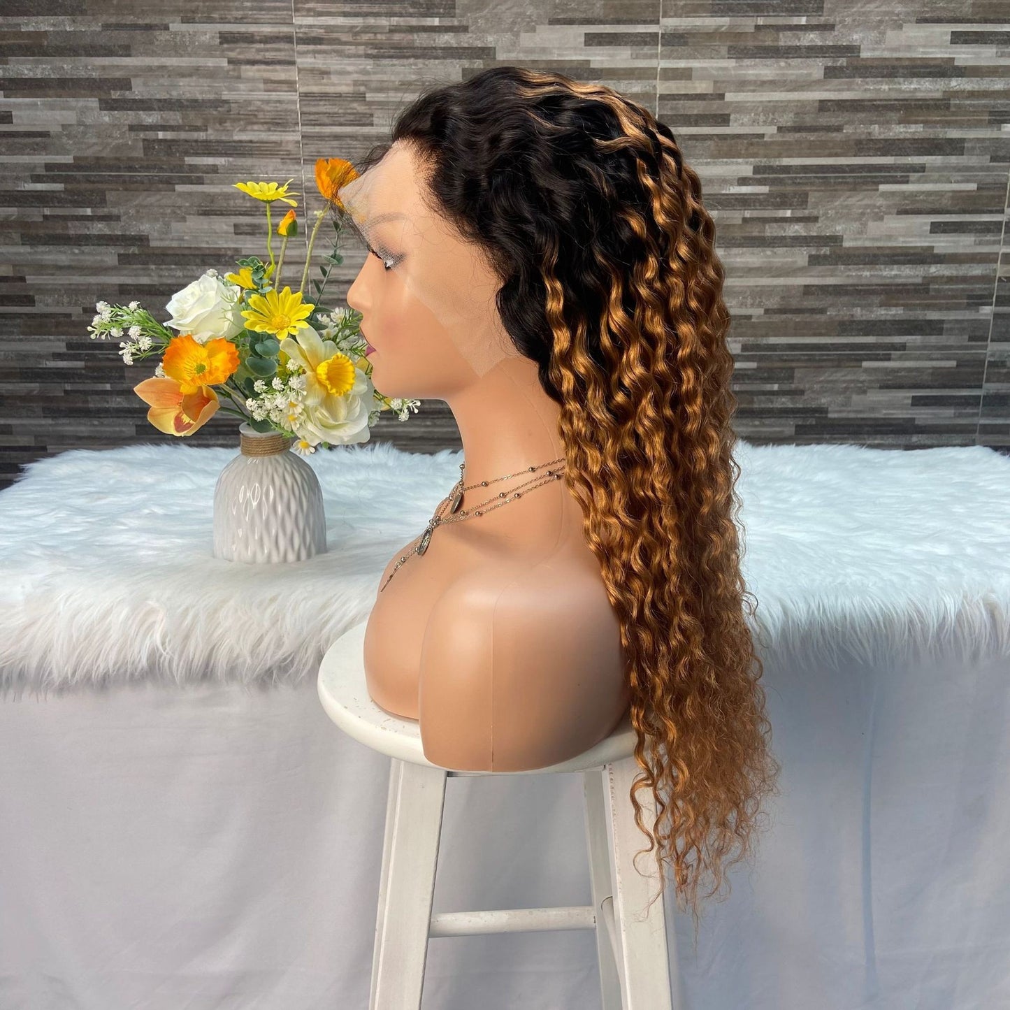 Front Lace Water Wave 13X4 Lace Frontal Wig Real Hair Head Covering Wig