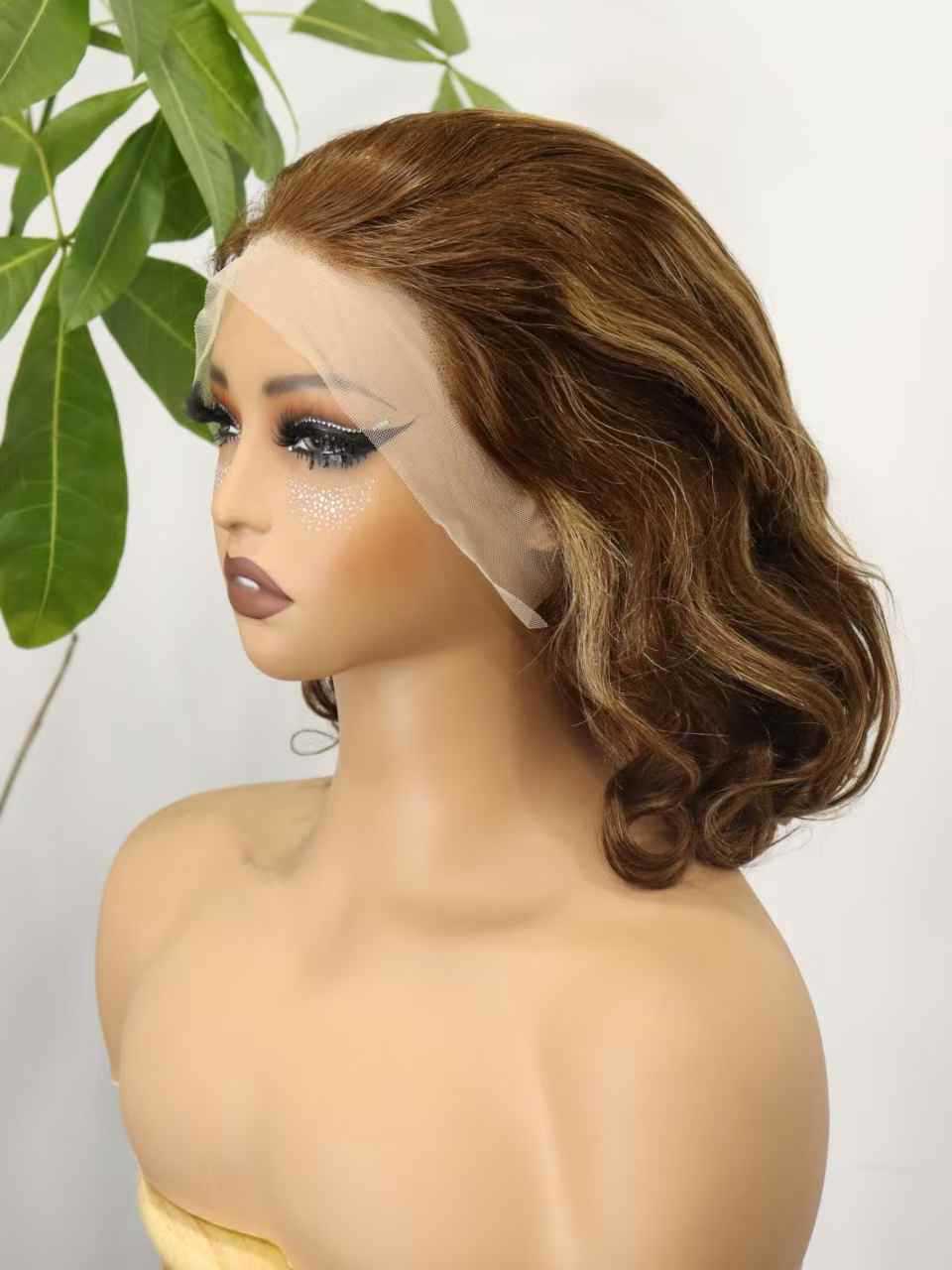 Wigs 13*4 Lace Loose bob Wig 100%human Hair Real Hair Hair