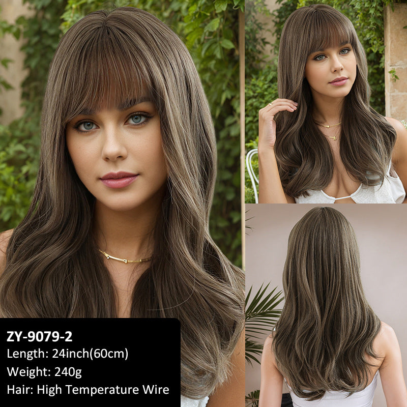 Hot Sale Wig Eight Bangs Full Hair Natural Simulation High Temperature Wire High Level