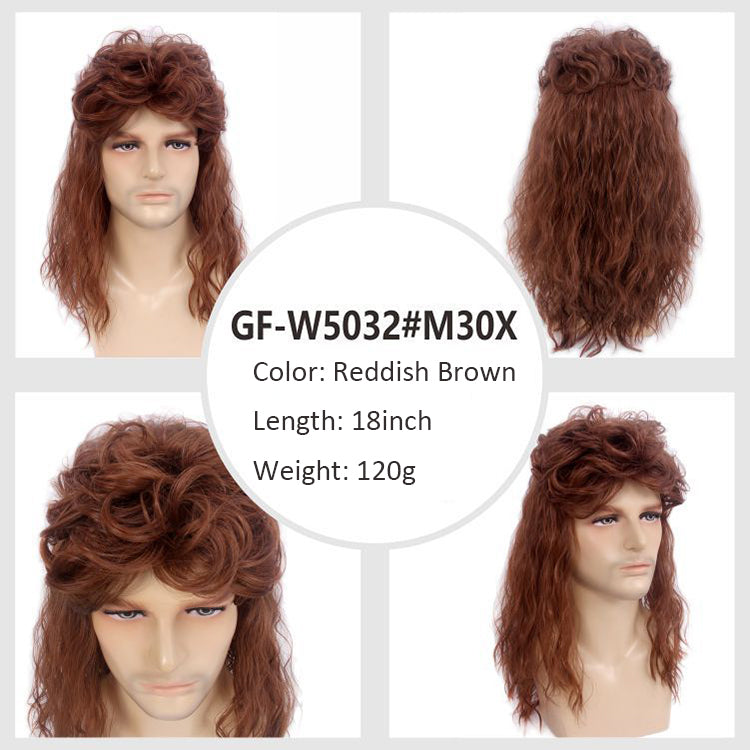 7080s Brian May Rocker Mullet Wig