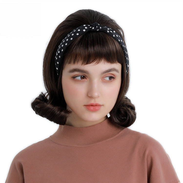 60s Vintage Halloween Party Wig 40cm Flip up American Style