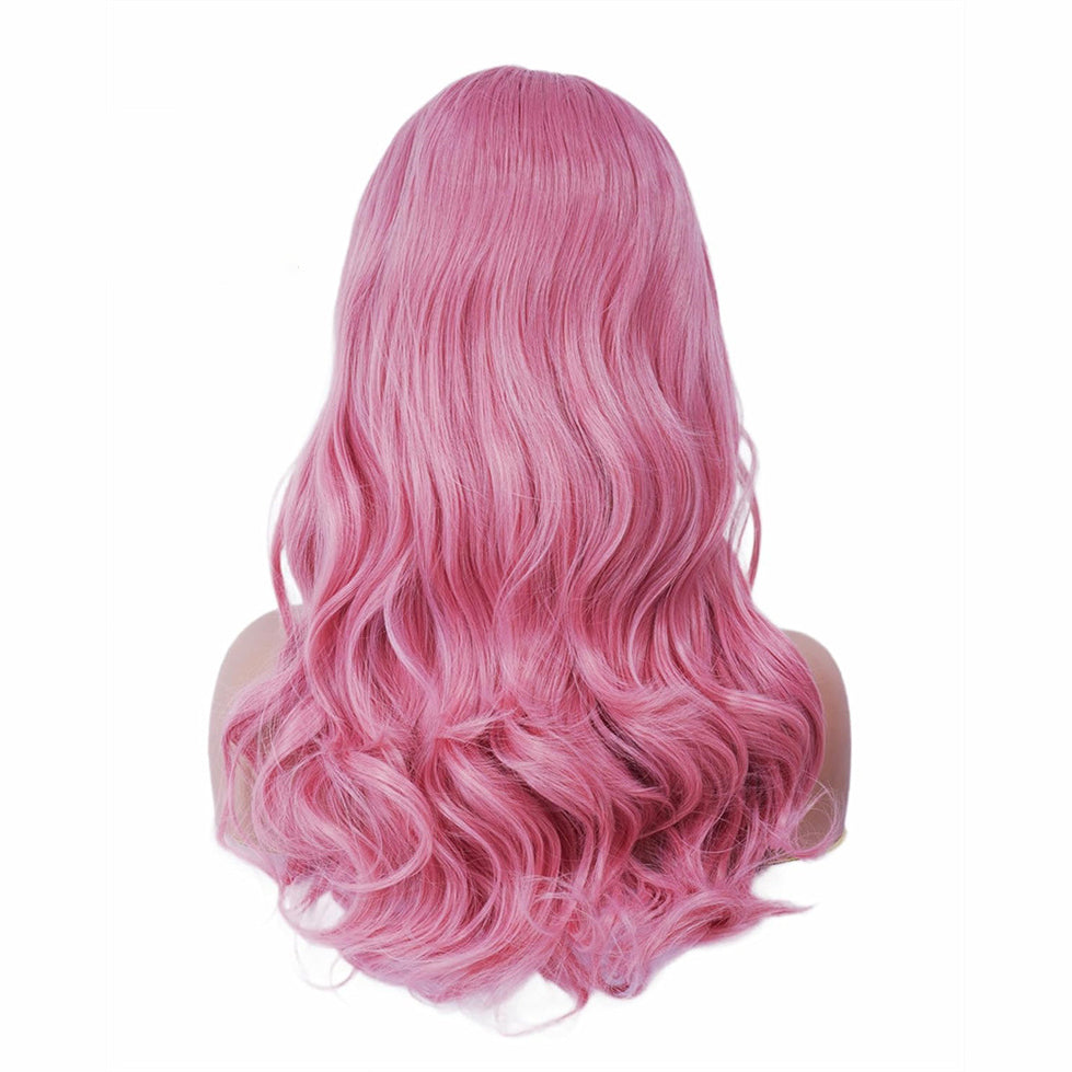 Wigs Rose Net pink High Hat Holiday Long Curly Hair Christmas High Temperature Hair