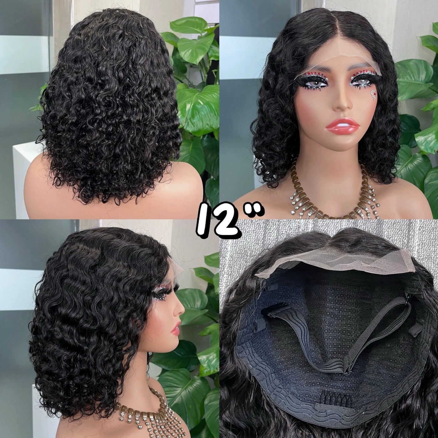 Front Lace Small Curly Wig Cover 5*5 Water Glueless No Gluing Hot Lace Head Covers