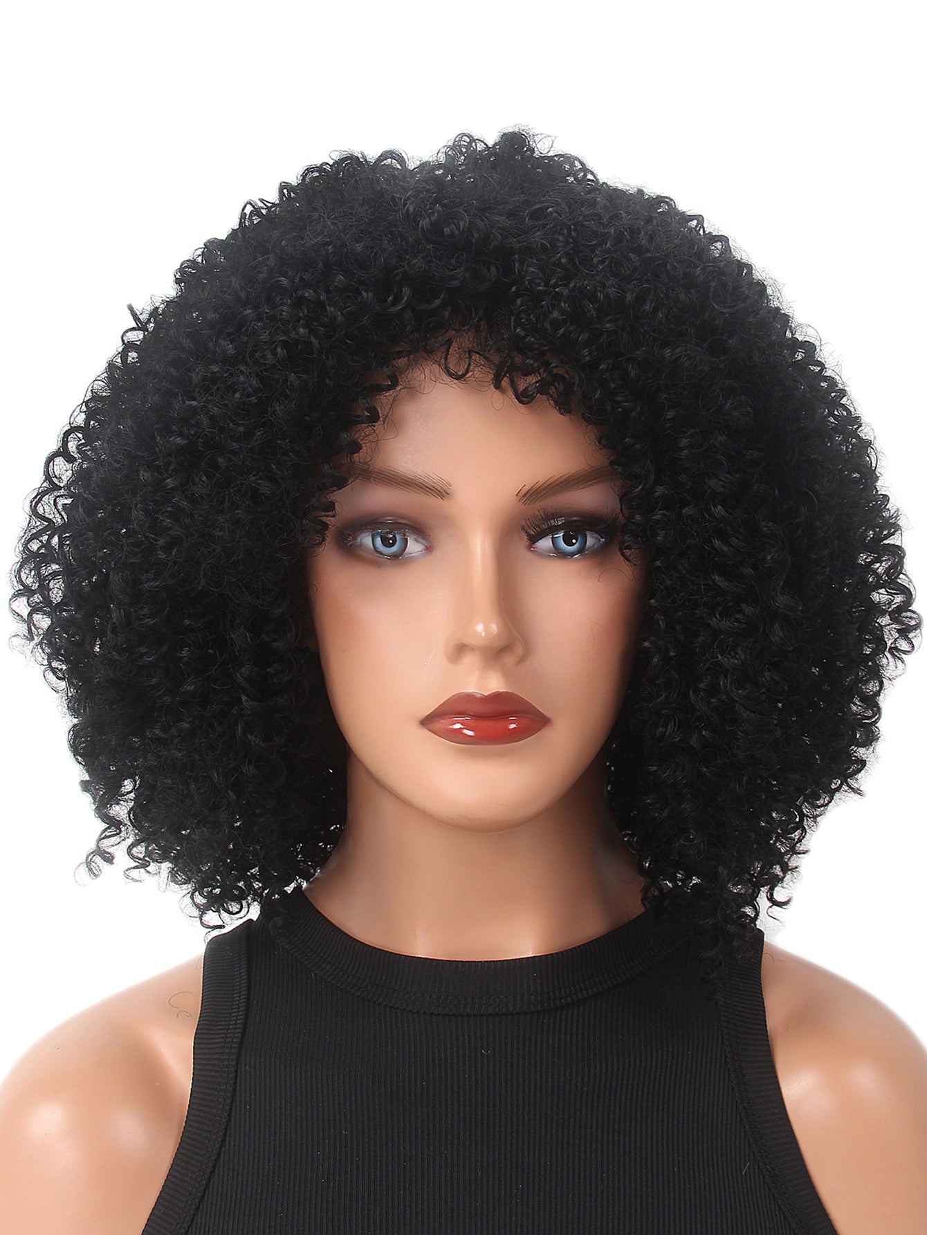 Short Black Curly Afro Wigs for Black Women Kinky Curly Afro Bob Wig for Black Women