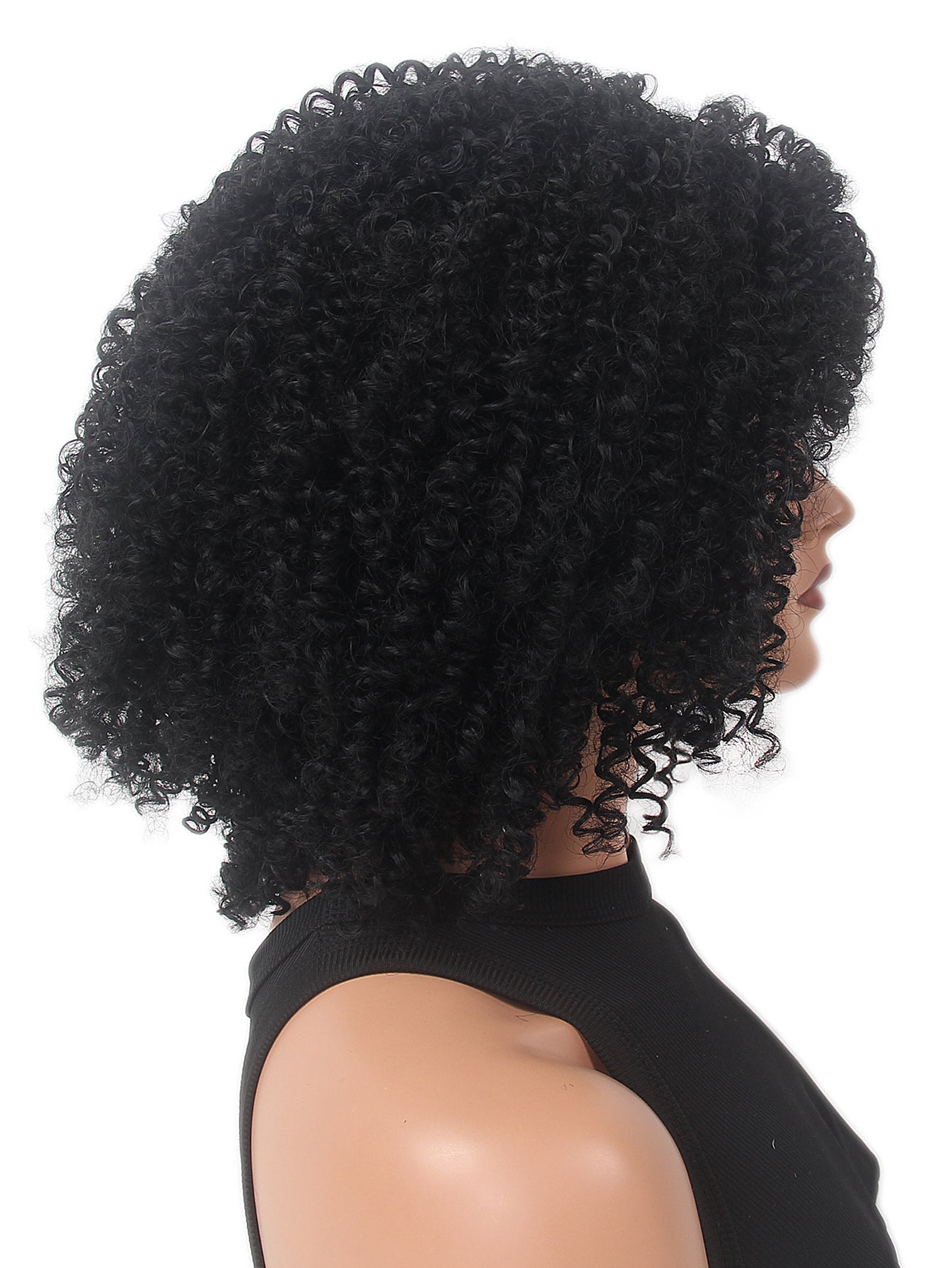 Short Black Curly Afro Wigs for Black Women Kinky Curly Afro Bob Wig for Black Women