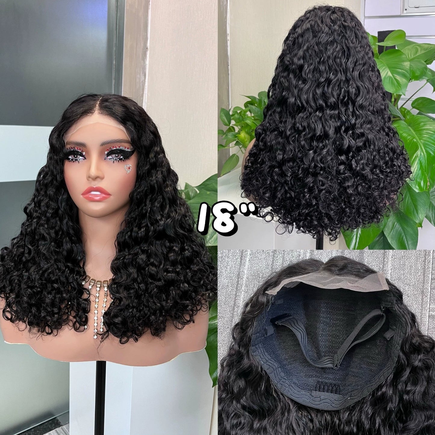 Front Lace Small Curly Wig Cover 5*5 Water Glueless No Gluing Hot Lace Head Covers