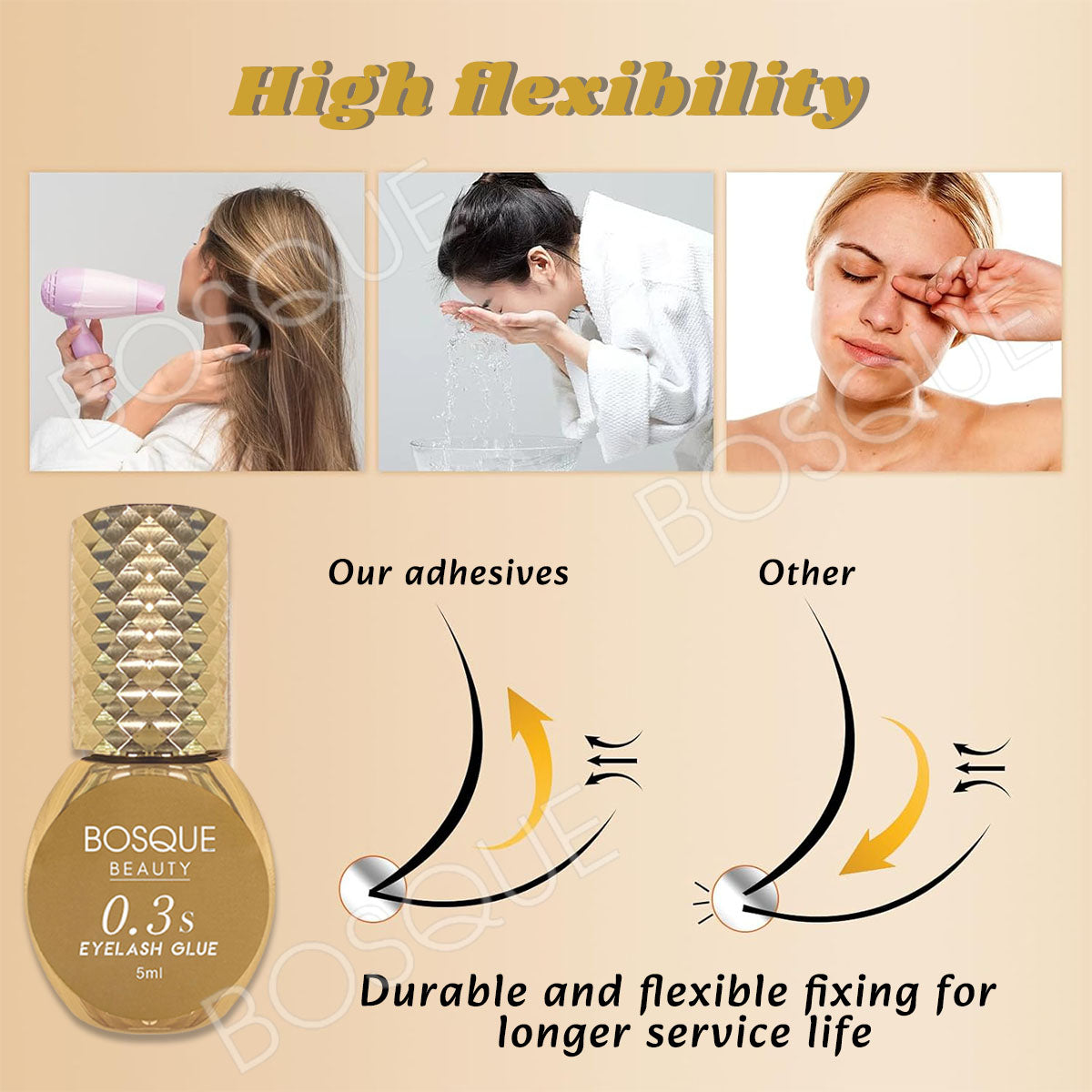 Eyelash Extension Glue 0.3 Second Drying Black Waterproof Lash Adhesive for Professional USE ONLY