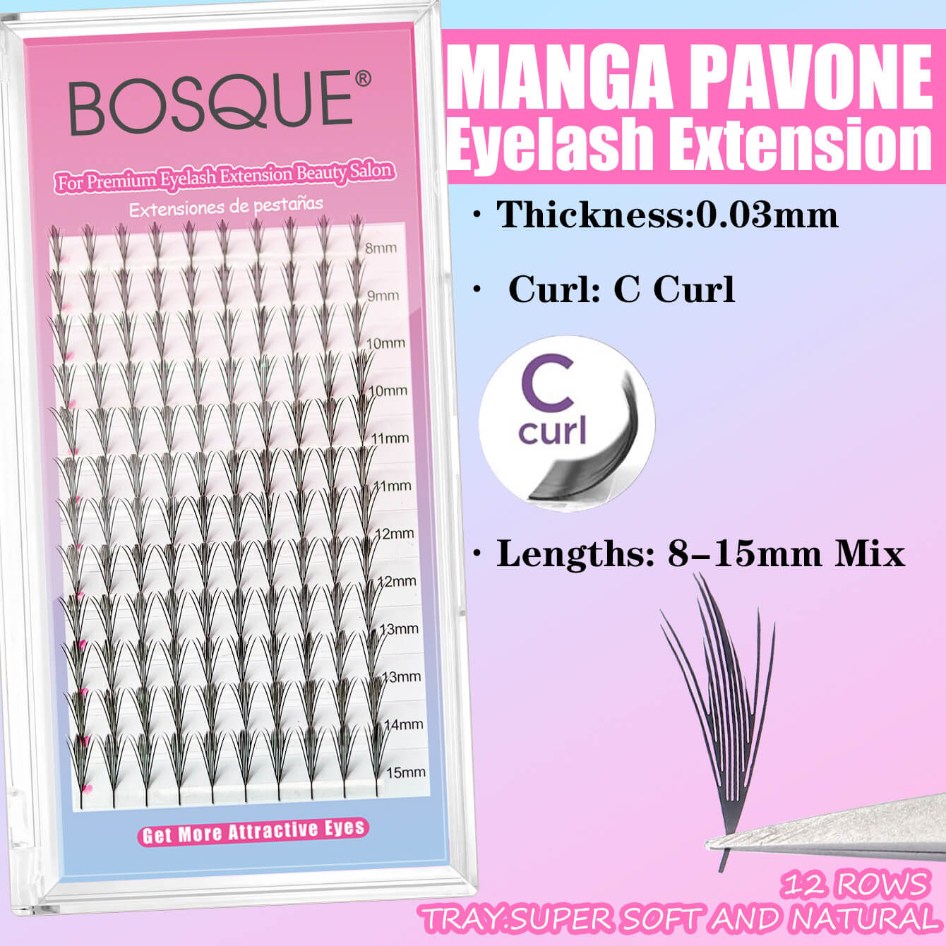 Extensión de pestañas Manga Pavone