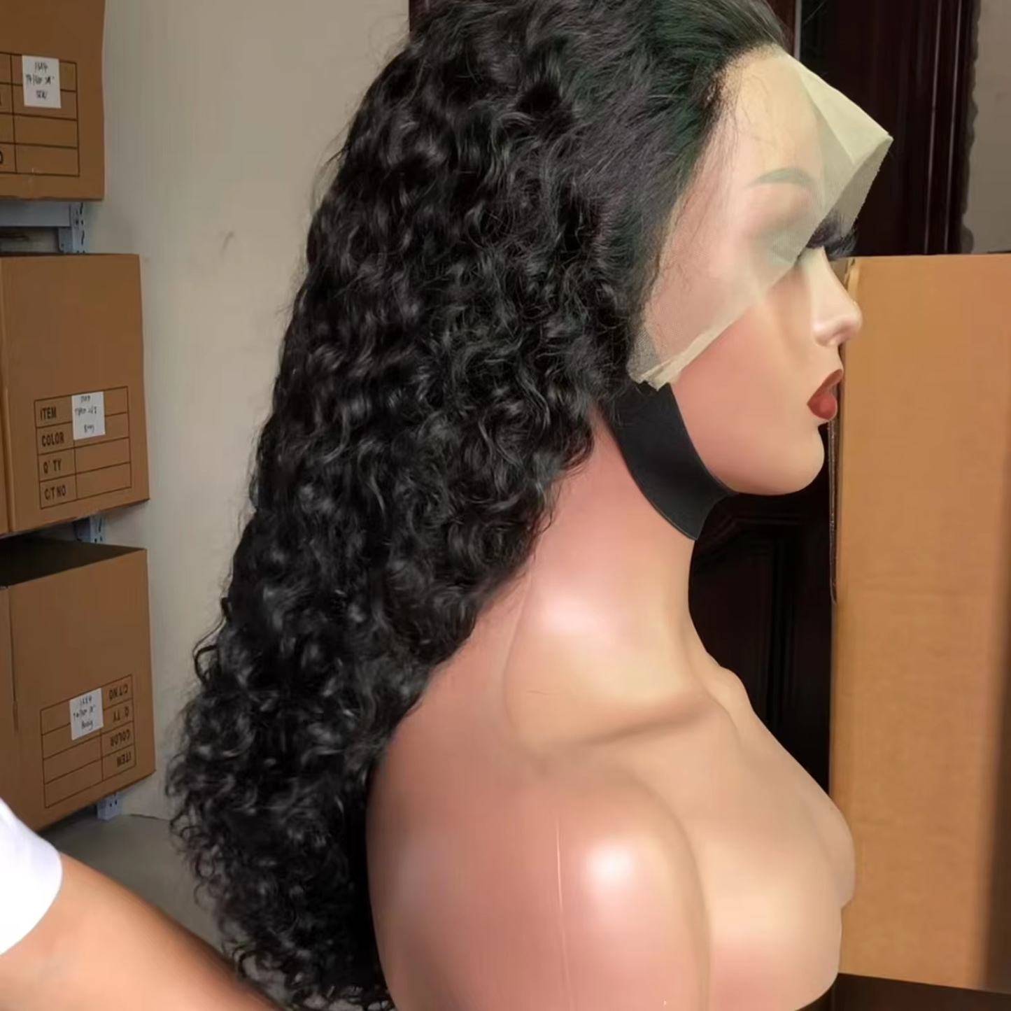 Small Curly Human Hair Lace Front Wig 13x4 Middle Part 200% Density Natural Black Tightly Curled Hair BOSQUE Beauty