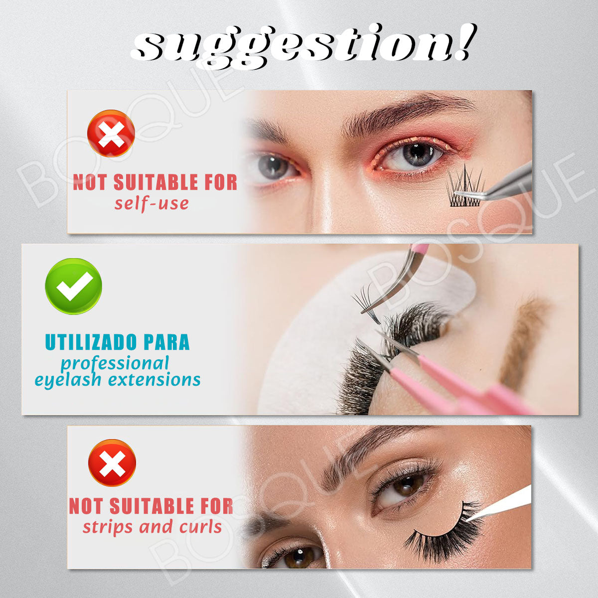 Pegamento para extensiones de pestañas, secado en 2 segundos, color negro, resistente al agua, solo para uso profesional.
