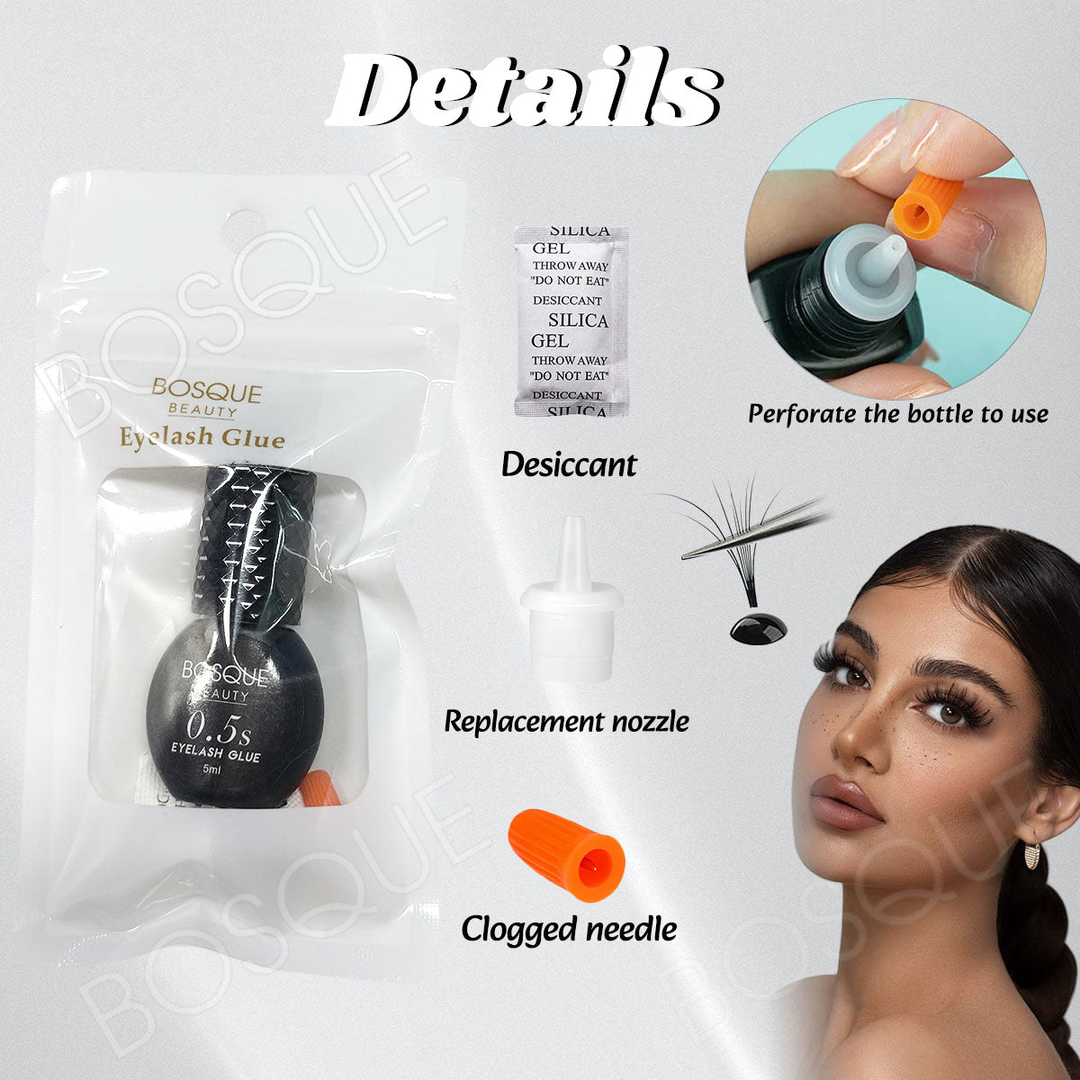 Eyelash Extension Glue 0.5 Second Drying Black Waterproof Lash Adhesive for Professional USE ONLY