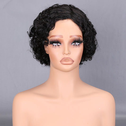 200% Density Short Human Hair Wig Glueless Wear Natural Black for Daily Use BOSQUE Beauty