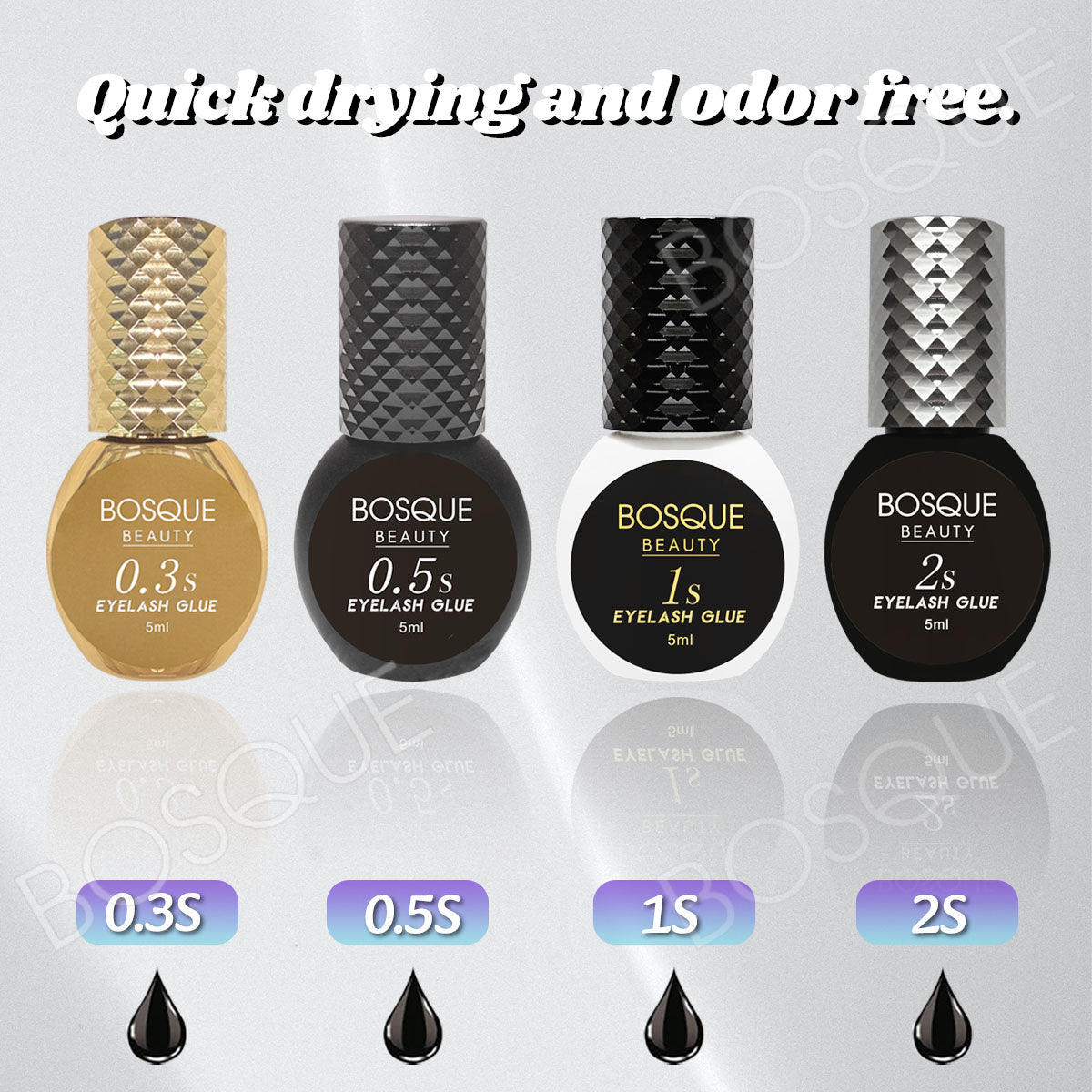 Eyelash Extension Glue 0.5 Second Drying Black Waterproof Lash Adhesive for Professional USE ONLY