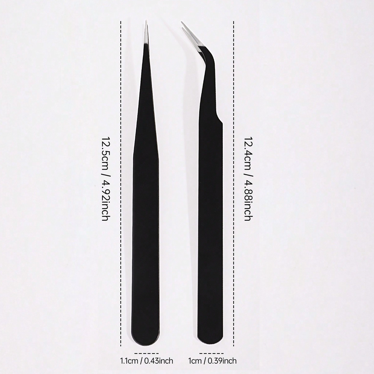 Eyelash tweezers size chart