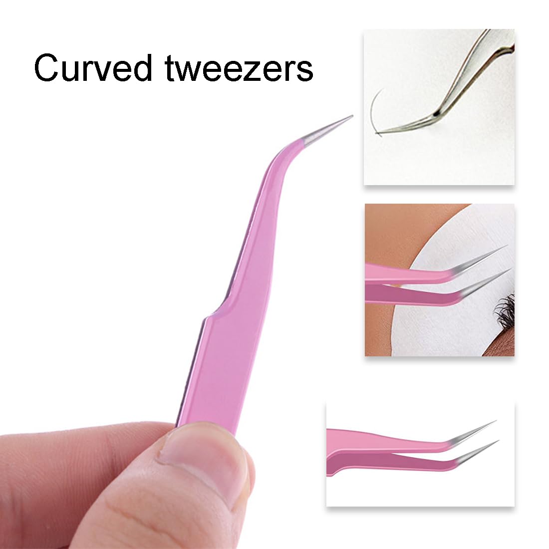 Function of the elbow eyelash tweezers