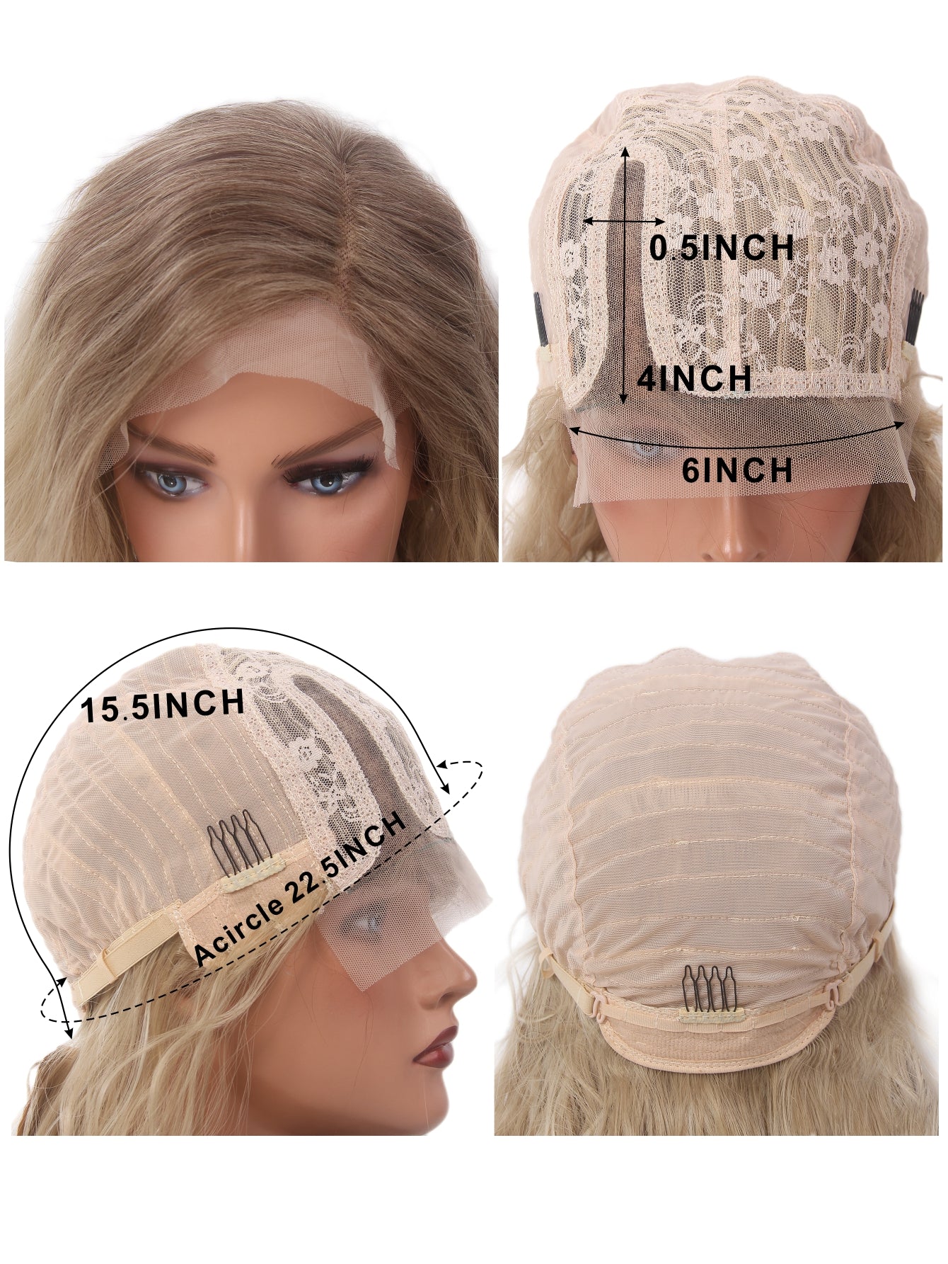 Natural Wave Short Women Lace Front Synthetic Wigs T-Part Lace Middle Length Lace Curly Wigs
