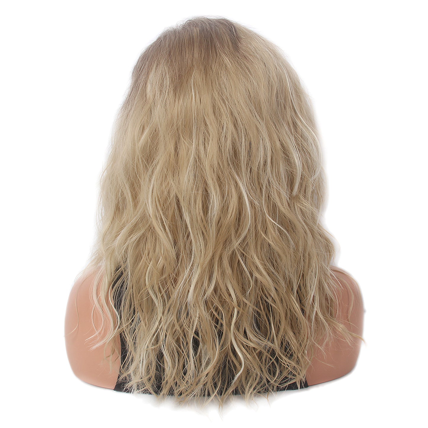Natural Wave Short Women Lace Front Synthetic Wigs T-Part Lace Middle Length Lace Curly Wigs