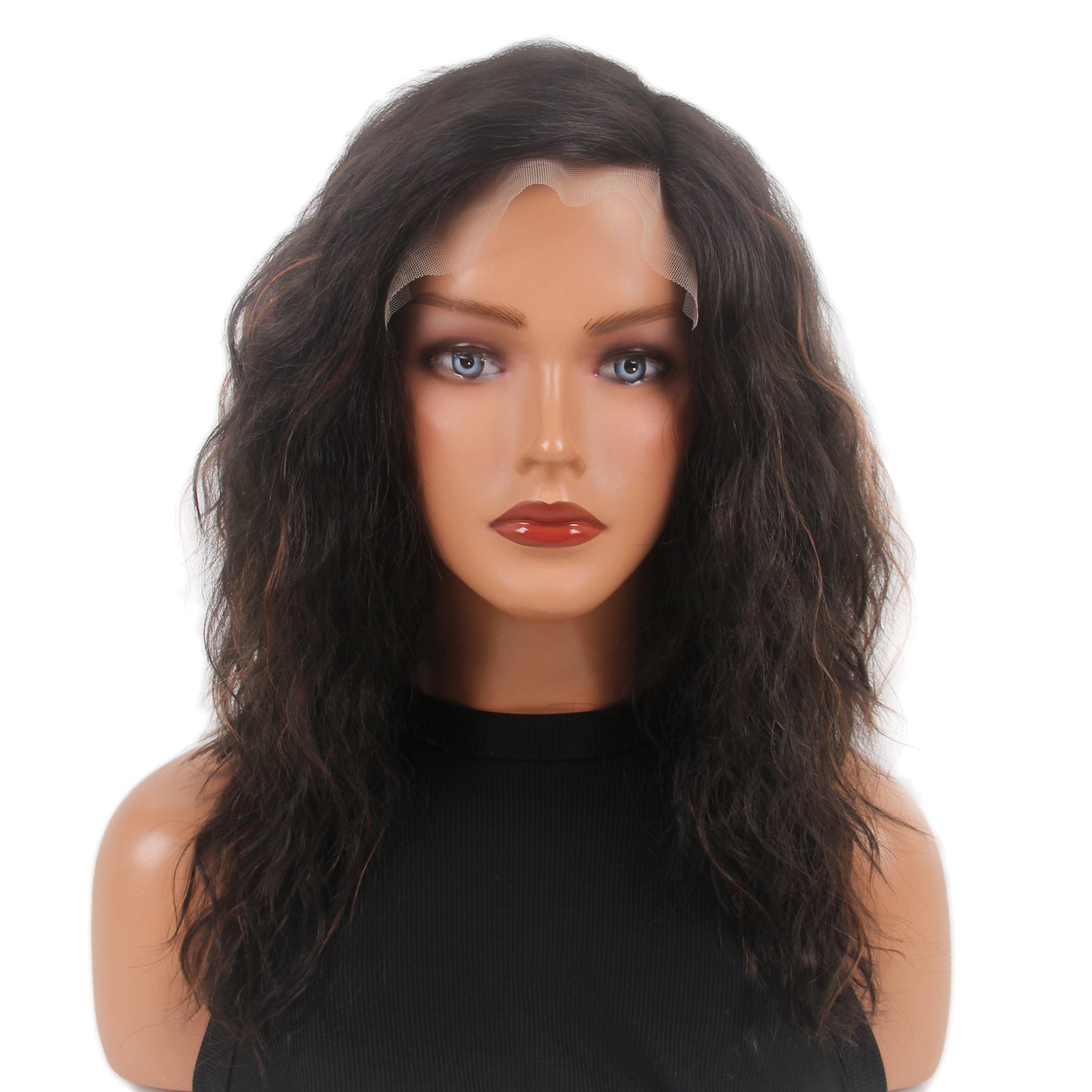 Natural Wave Short Women Lace Front Synthetic Wigs 180 Density Side Part Synthetic Hair