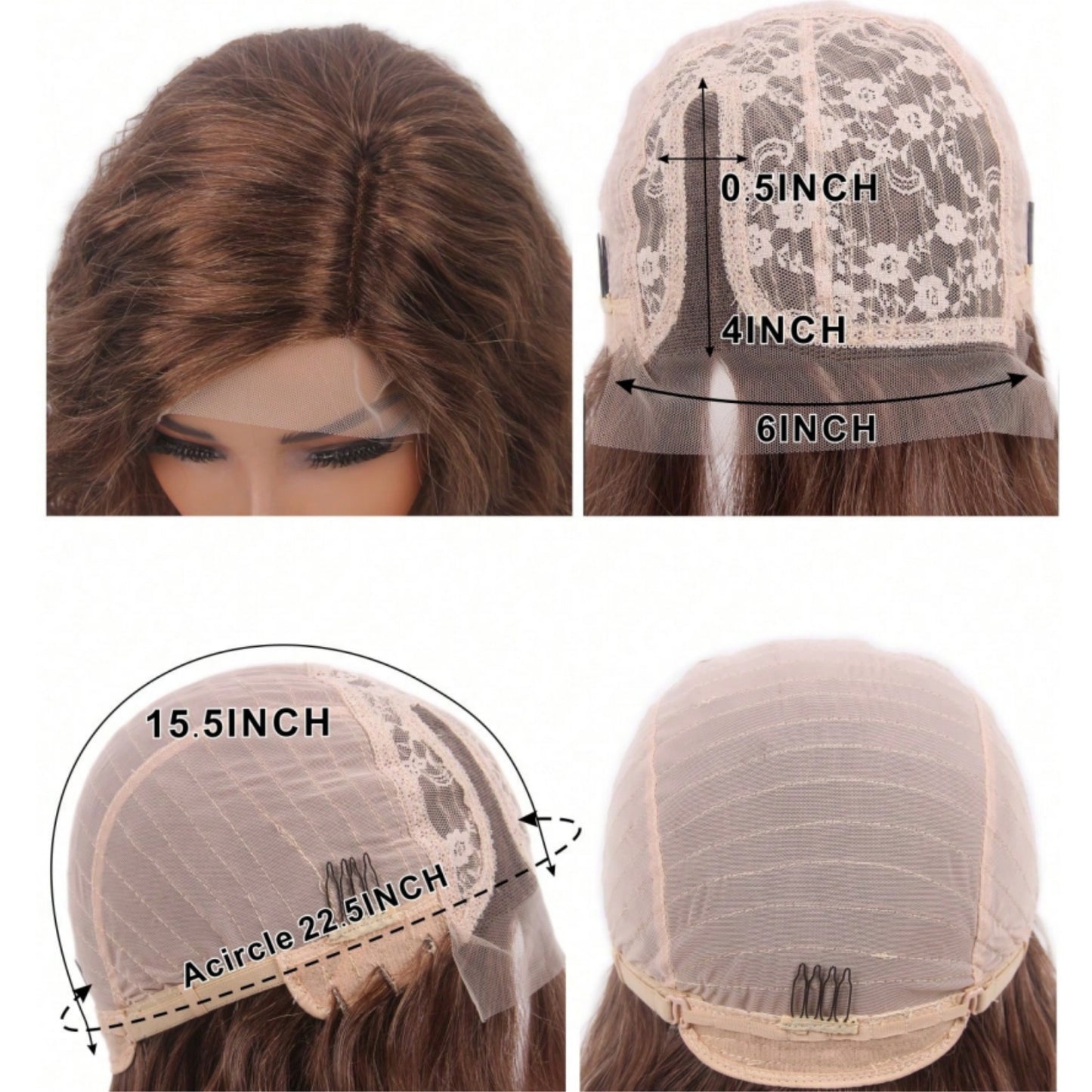 Natural Wave Short Lace Front Synthetic Wigs 6X4X0.5 T-Part Lace Wig 18inch