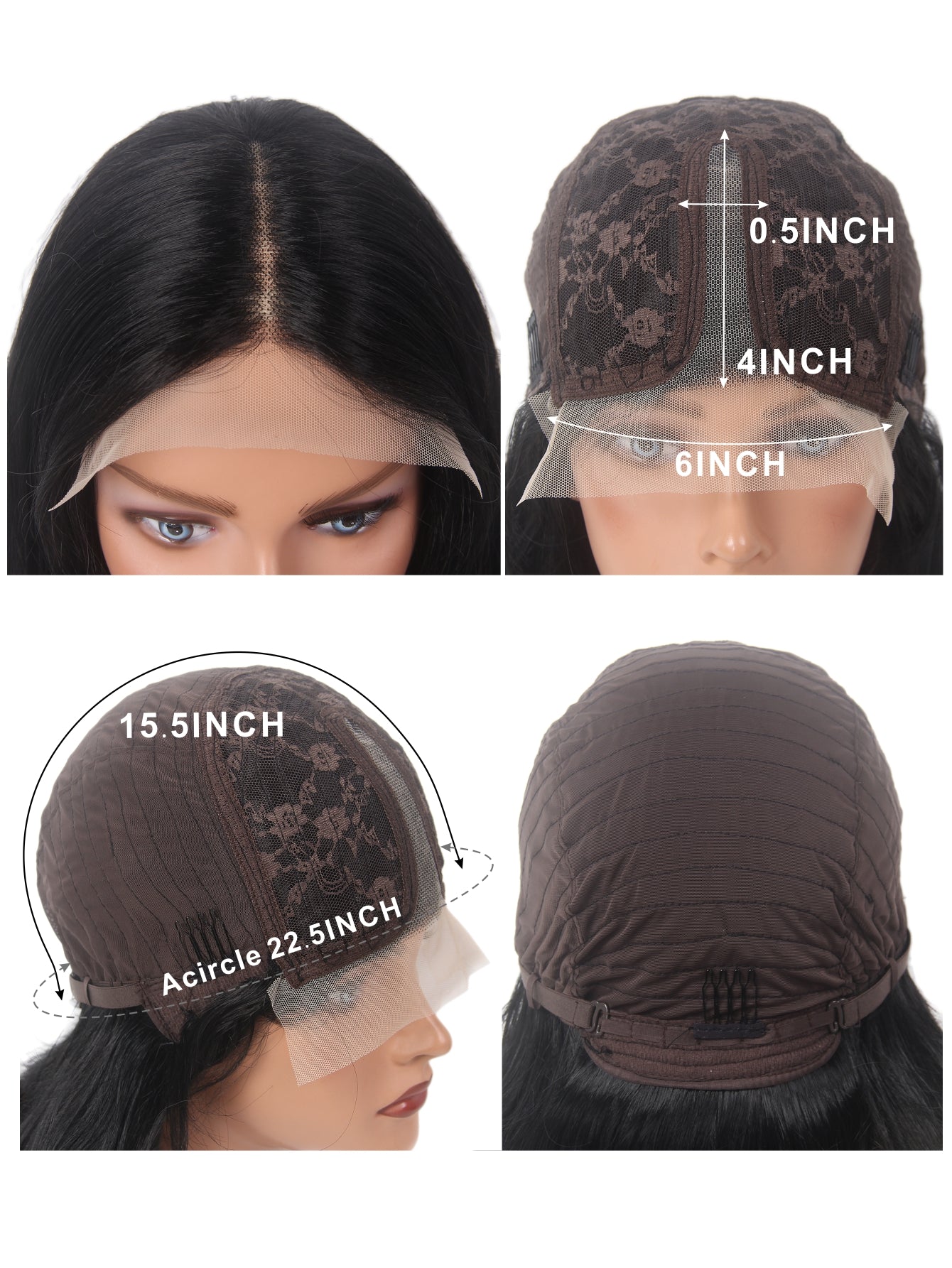 BLack Women Lace Front Natural Wave Wigs 180Density Middle Part Synthetic Hair