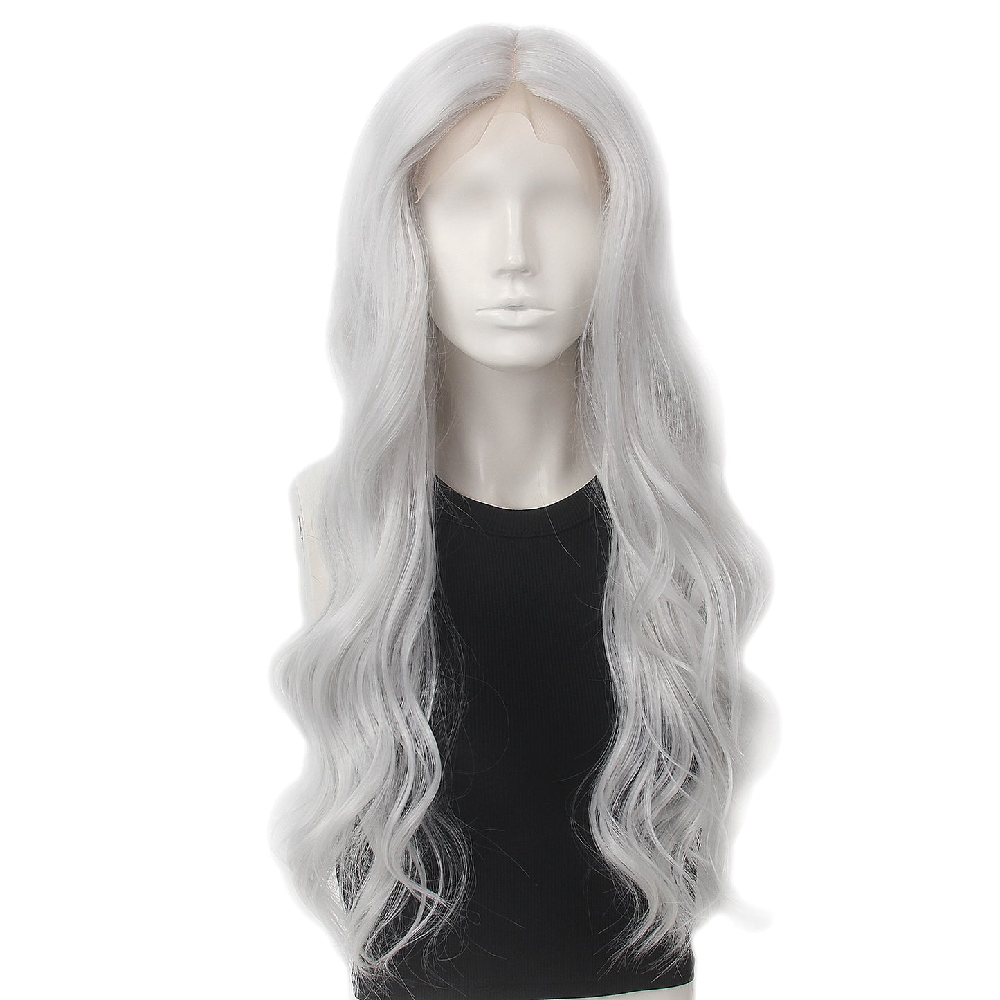 Lace Front Natural Wave Synthetic Women Wigs 180 Density Middle Part Hair 30inch